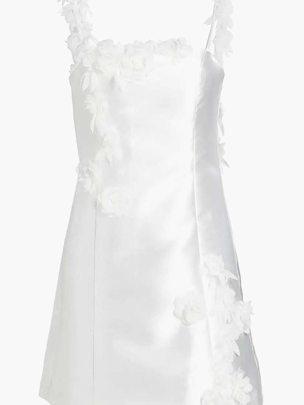 Elliatt White Floral Appliqué Satin Mini Dress - Picture 3 of 6